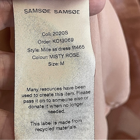 Samsoe Samsoe Millie Short Sleeve Dress in Misty Rose Size Medium - Picture 13 of 16